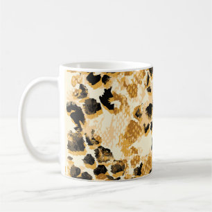 Leopard Chic: Vintage Pattern Elegance. Coffee Mug