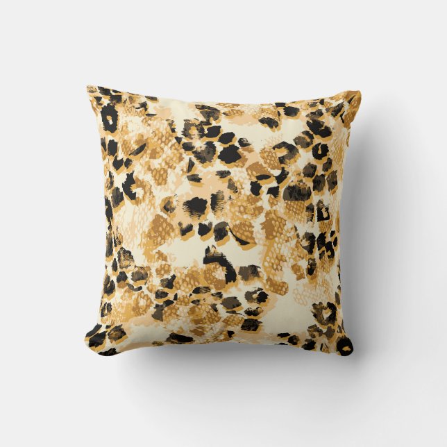 Leopard Chic: Vintage Pattern Elegance. Throw Pillow (Front)