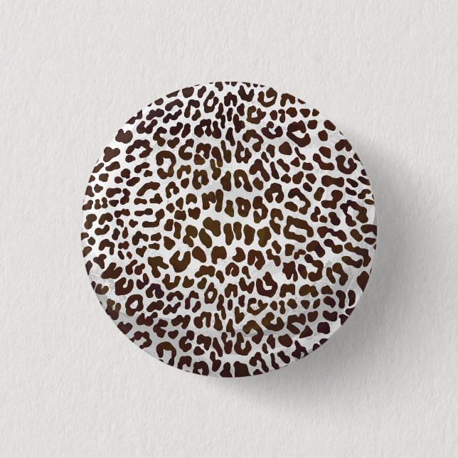 Leopard Chocolate Print 1 Inch Round Button (Front)