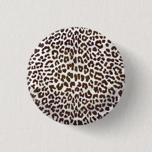 Leopard Chocolate Print 1 Inch Round Button