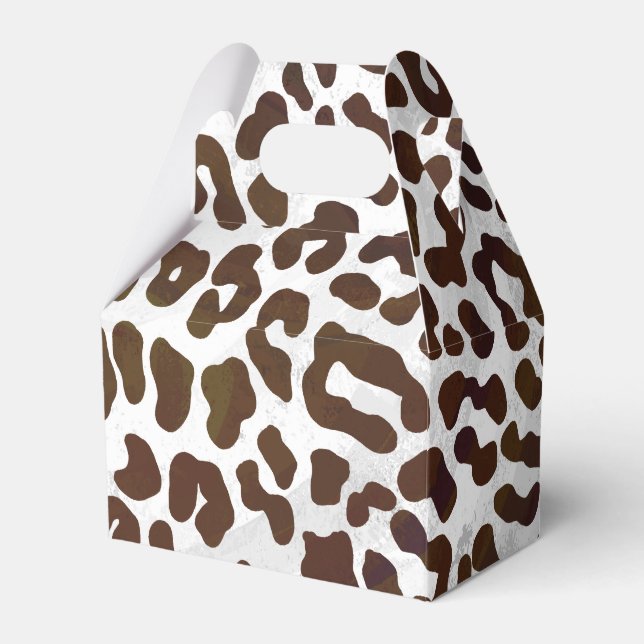 Leopard Chocolate Print Favor Box (Front Side)