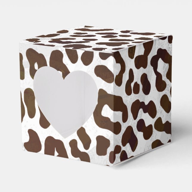Leopard Chocolate Print Favor Box (Front Side)