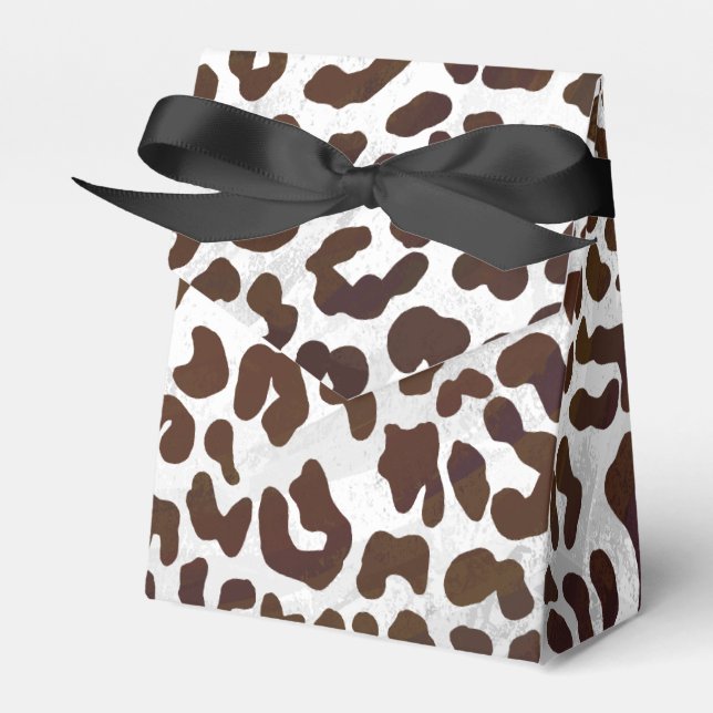 Leopard Chocolate Print Favor Box (Front Side)