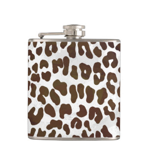 Leopard Chocolate Print Hip Flask