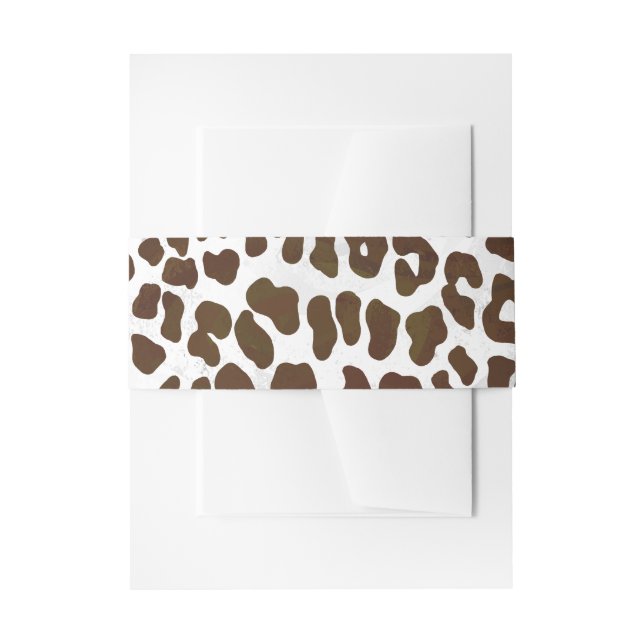 Leopard Chocolate Print Invitation Belly Band (Front Example)
