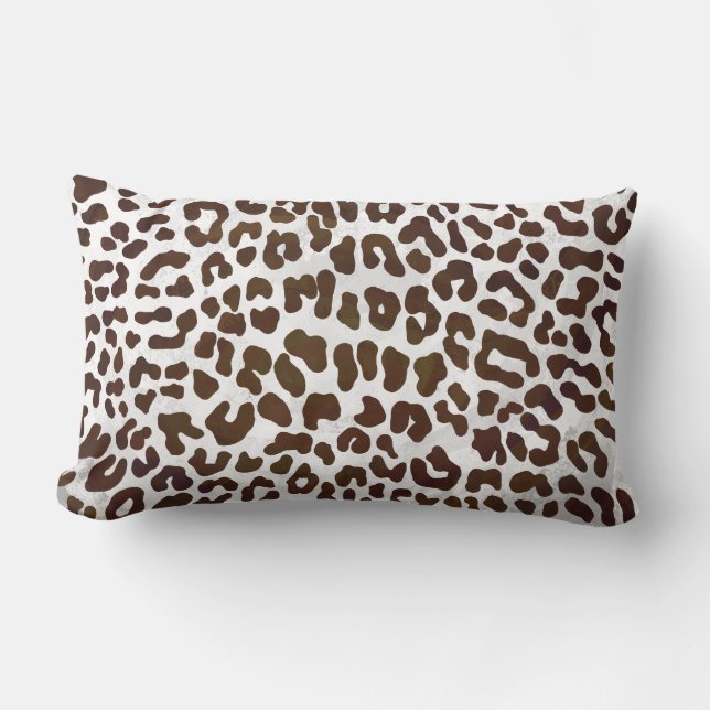 Leopard Chocolate Print Lumbar Pillow (Front)