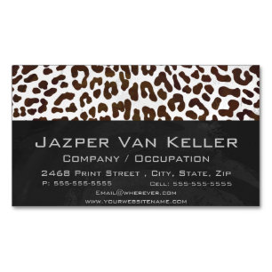 Leopard Chocolate Print Magnetic Business Card