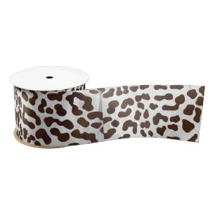 Leopard Chocolate Print Satin Ribbon