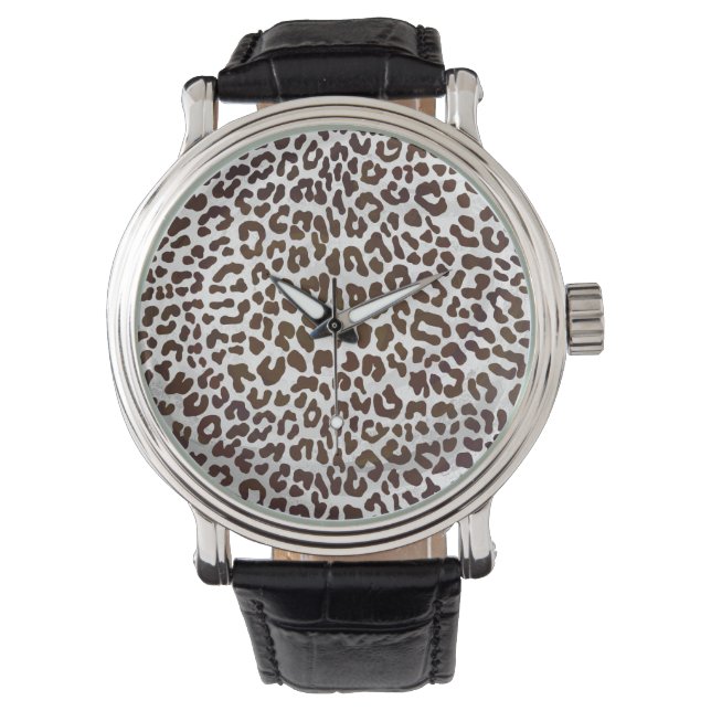 Leopard Chocolate Print Watch (Front)