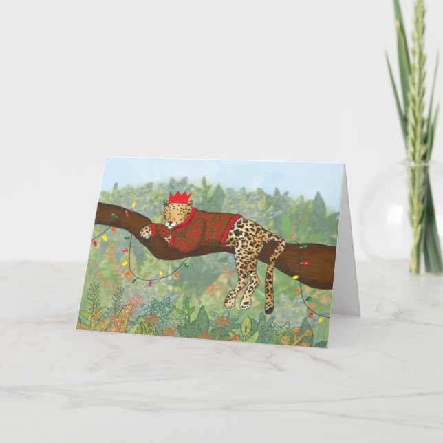 Leopard Christmas card (Front)