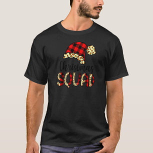 Leopard Christmas Squad Santa Hat Christmas T-Shirt