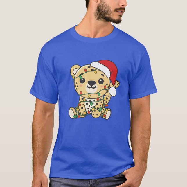 Leopard Christmas Winter Animals Leopard friend T-Shirt (Front)