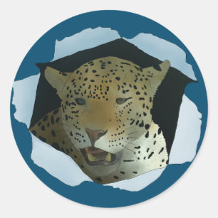 Leopard   classic round sticker