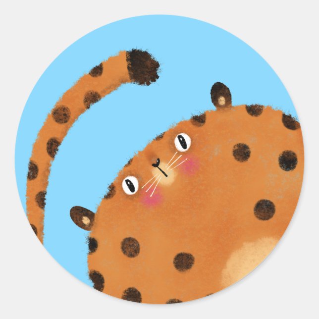 Leopard Classic Round Sticker (Front)