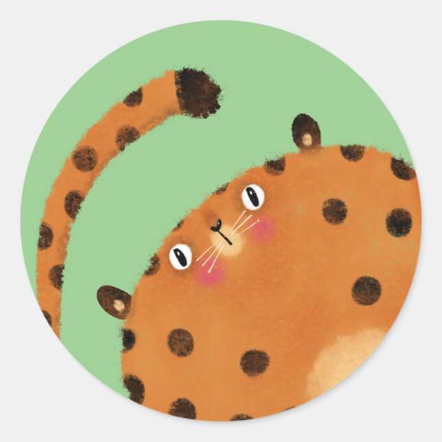 Leopard Classic Round Sticker (Front)