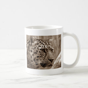 Leopard Closeup Sepia HD Photo Coffee Mug