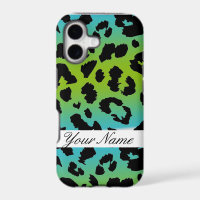 Léopard coque iphone Personnalisé Léopard bleu ver