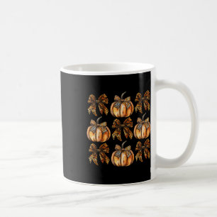 Leopard Coquette Bow Pumpkin Thanksgiving Autumn F Coffee Mug