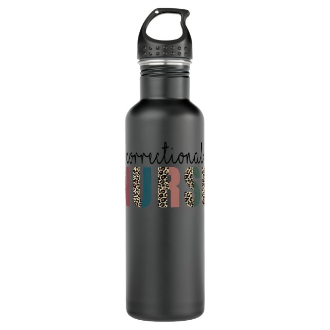 Leopard Correctional Nurse, Nursing Student School 710 Ml Water Bottle (Front)