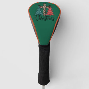 Leopard Cross Christmas Trees Christian  Golf Head Cover