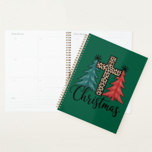 Leopard Cross Christmas Trees Christian  Planner