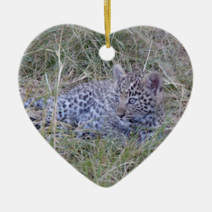 LEOPARD CUB 1  BOTSWANA CERAMIC ORNAMENT