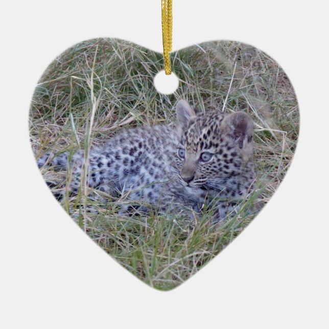 LEOPARD CUB  CERAMIC ORNAMENT (Front)