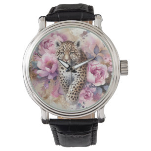 Leopard Cub & Roses Watch