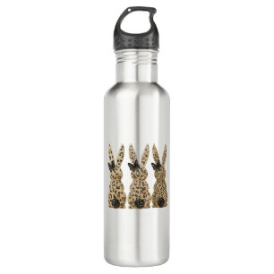 Leopard Cute Bunny Bow Funny Christian Easter Day  710 Ml Water Bottle