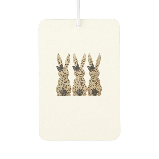 Leopard Cute Bunny Bow Funny Christian Easter Day  Air Freshener (Front)