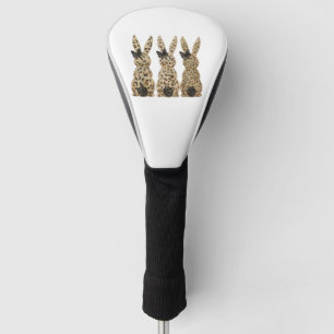 Leopard Cute Bunny Bow Funny Christian Easter Day  Golf Head Cover