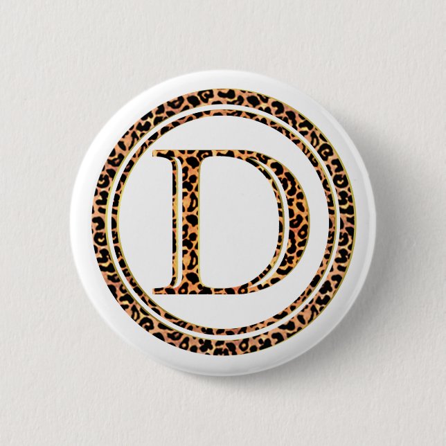 leopard D 2 Inch Round Button (Front)
