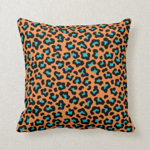 Leopard (Dark Orange Print) Throw Pillow