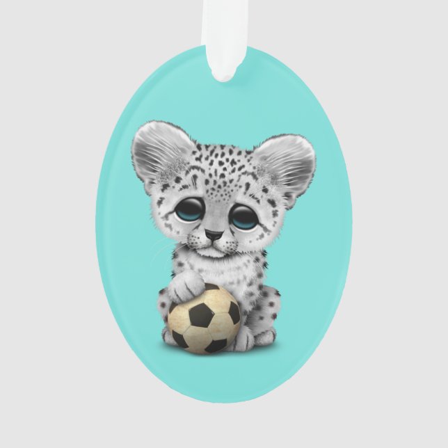Léopard de neige CUB avec du ballon de football du (dos)