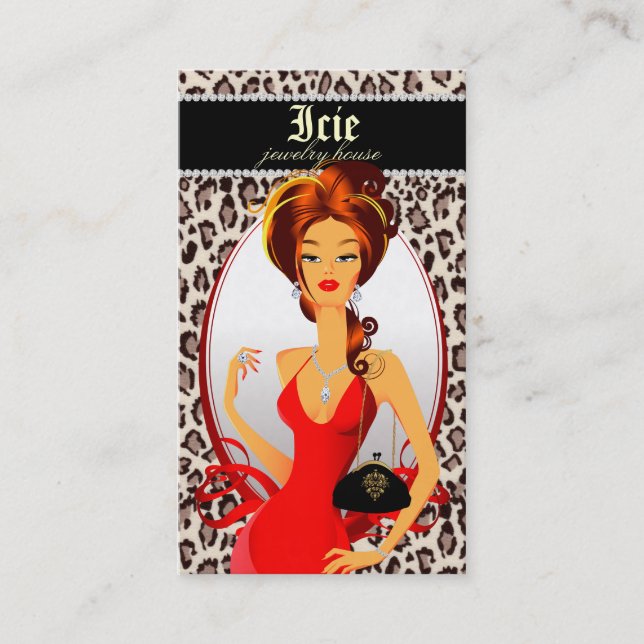 Léopard de zèbre de carte de visite de sac à main (Devant)