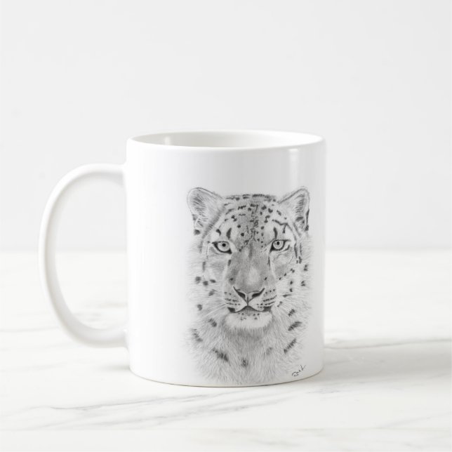 Léopard des neiges - tasses d'art animal (Gauche)