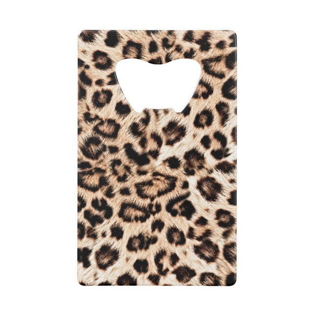 Leopard Design Pattern: Wild Elegance. Credit Card Bottle Opener (Front)