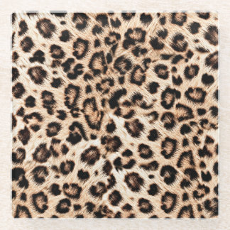 Leopard Design Pattern: Wild Elegance. Glass Coaster
