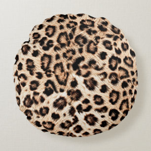Leopard Design Pattern: Wild Elegance. Round Pillow