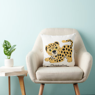 Leopard Design Personalised Throw Pillow