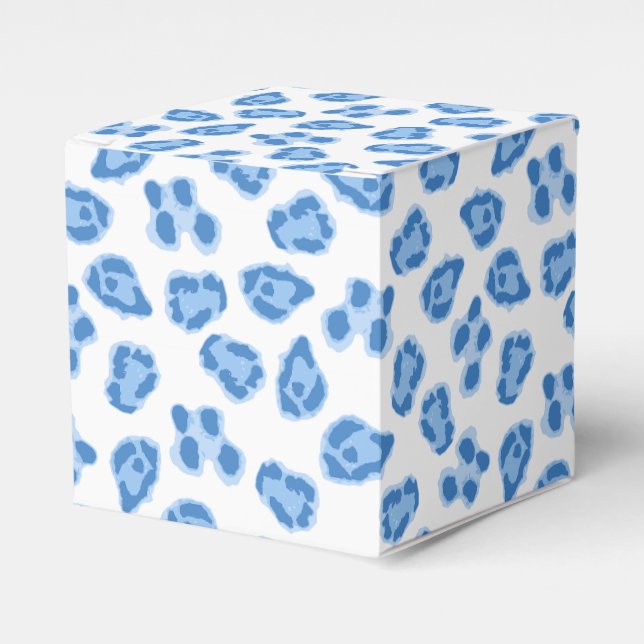 Leopard Dot in Blue Porcelain Favor Box (Front Side)