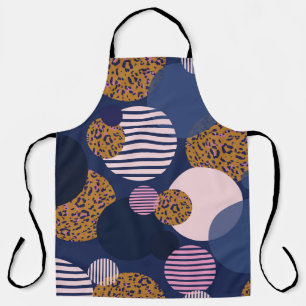 Leopard Dots: Dark Blue Elegance. Apron