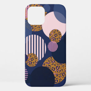 Leopard Dots: Dark Blue Elegance. iPhone 12 Case