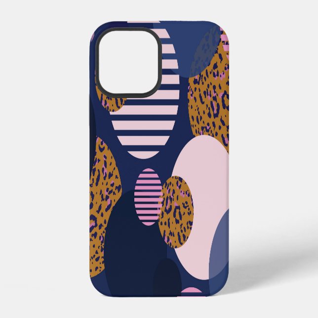 Leopard Dots: Dark Blue Elegance. iPhone Case (Back)