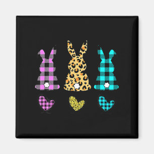 Leopard easter bunny rabbit trio cute easter day  magnet