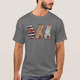Leopard Easter Bunny Rabbit Trio Cute Easter Day T-Shirt