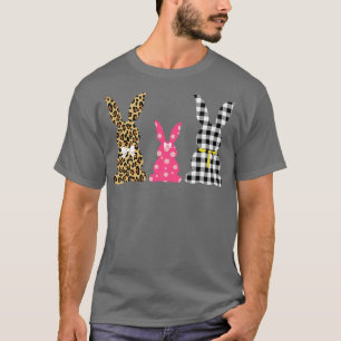 Leopard Easter Bunny Rabbit Trio Cute Easter Match T-Shirt