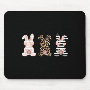 Leopard Easter Bunny Rabbit Trio Cute Easter Swea Mouse Pad