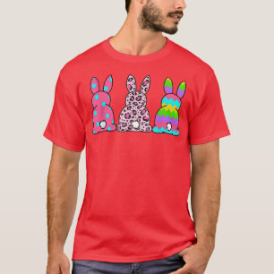 Leopard Easter Bunny Rabbit Trio Cute Happy Easter T-Shirt