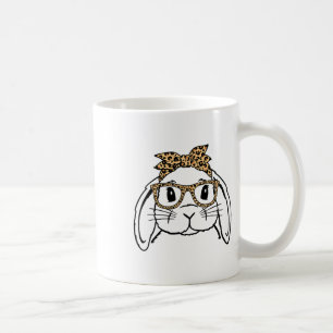 Leopard Easter Day Bunny Face Sungles Easter Coffee Mug